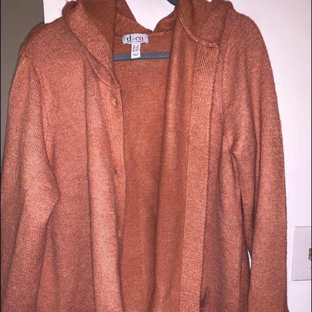Long peach sweater cardigan